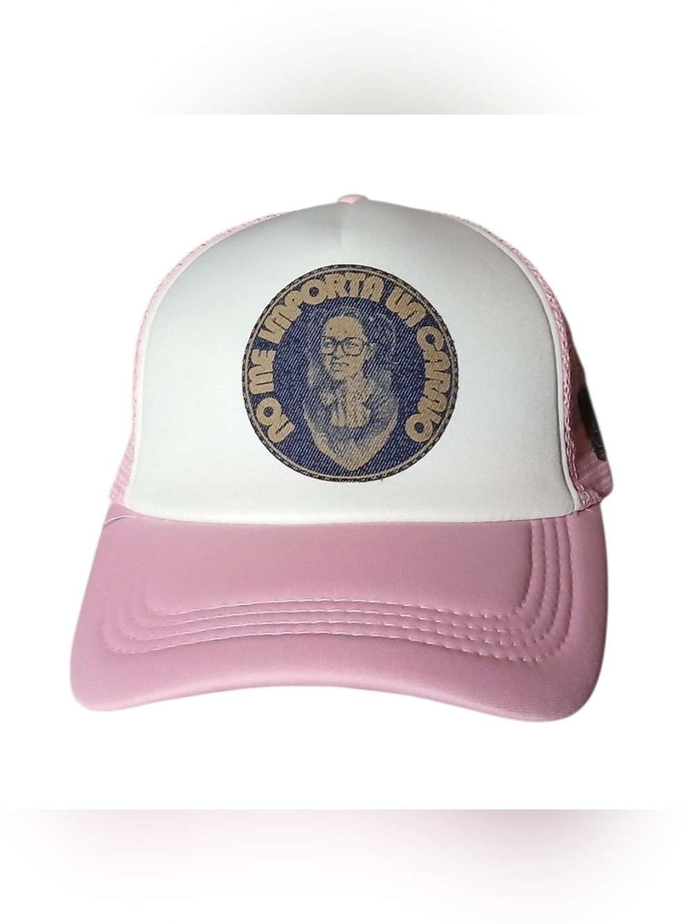 Chilin drina Custom "No Me Importa" Pink and White Trucker Cap